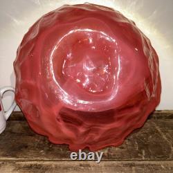 Stunning Vintage Hand Blown Abstract Murano Pink/White Swirl Art Glass Bowl 10