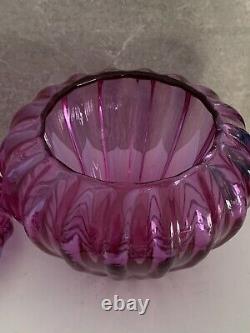 Super Rare Murano Glass Lidded Dish Bowl Hand Blown Bird Seguso