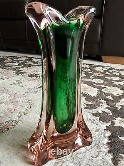 Superb Vintage Submerged Venetian Murano Sommerso Italian 10/26cm Glass Vase