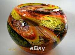 Swirled Murano Glass Vase Mid Century Modern Hand Blown