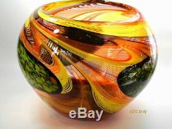 Swirled Murano Glass Vase Mid Century Modern Hand Blown