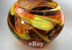 Swirled Murano Glass Vase Mid Century Modern Hand Blown