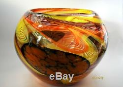 Swirled Murano Glass Vase Mid Century Modern Hand Blown