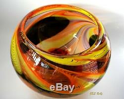 Swirled Murano Glass Vase Mid Century Modern Hand Blown