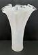 Tammoro Home Murano Art Glass Hand Blown Mid-Century Modern White Swirled Vase