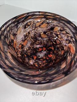 Tortoise Art Glass Bowl Hand-Blown Murano Signed Dated Italy 7x7x3.5