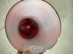 Towle Large Hand Blown Art Glass Vase 17.75 Murano Style Poland Red Swirl Label