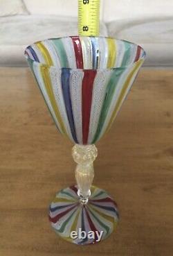 Twelve 1950s Venetian Hand Blown Vintage Murano Goblets (6) & Wine Glasses (6)