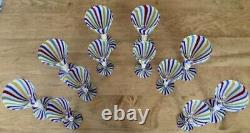 Twelve 1950s Venetian Hand Blown Vintage Murano Goblets (6) & Wine Glasses (6)