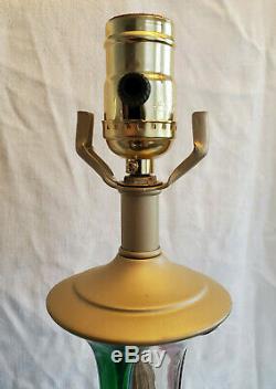Two Vintage Venini Murano Hand Blown Glass Lamps 35 Tall Teardrop Italian Retro