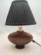 Unique Murano Hand-Blown Glass Lamp Signed Allison K. West Copper Fleck / Black