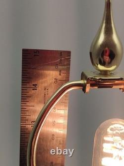 Unique Murano Hand-Blown Glass Lamp Signed Allison K. West Copper Fleck / Black