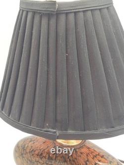 Unique Murano Hand-Blown Glass Lamp Signed Allison K. West Copper Fleck / Black