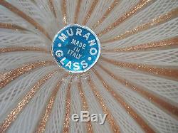 Unusual Handblown MURANO Gold Speckled & White Stripe Latticano 12 Ewer