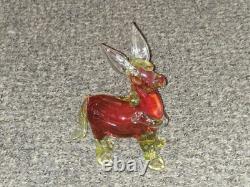 Uranium Glass Murano Donkey Mule Burro Hand Blown Prior Repair Full Uranium