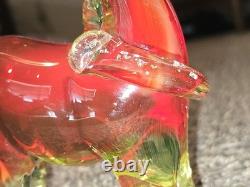 Uranium Glass Murano Donkey Mule Burro Hand Blown Prior Repair Full Uranium