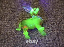 Uranium Glass Murano Donkey Mule Burro Hand Blown Prior Repair Full Uranium