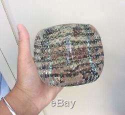 VENINI Pierre Cardin Murano Art Glass CUBE SCULPTURE Paperweight Bubbles Vintage