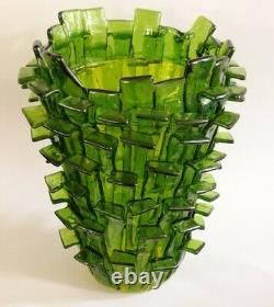 VENINI RITAGLI Vase Designed and signet by Fulvio Bianconi Lim. Edition Green