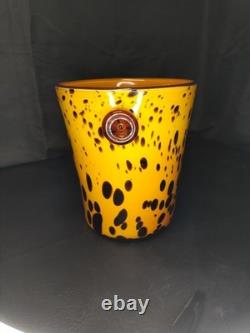 VGT MCM Tortoise Shell Hand Blown Glass Champagne/Ice Bucket Murano Italy 9.5x8