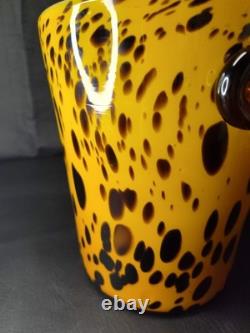 VGT MCM Tortoise Shell Hand Blown Glass Champagne/Ice Bucket Murano Italy 9.5x8