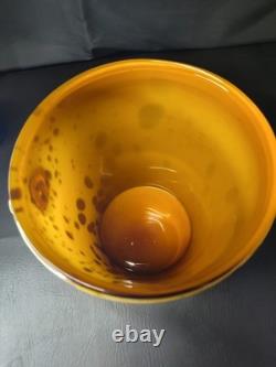 VGT MCM Tortoise Shell Hand Blown Glass Champagne/Ice Bucket Murano Italy 9.5x8