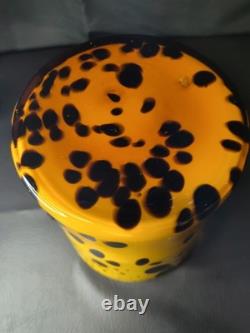 VGT MCM Tortoise Shell Hand Blown Glass Champagne/Ice Bucket Murano Italy 9.5x8