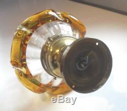 VINTAGE 1980s MURANO VENETIAN AMBER & CLEAR ART GLASS CEILING LIGHT