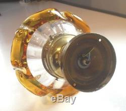 VINTAGE 1980s MURANO VENETIAN AMBER & CLEAR ART GLASS CEILING LIGHT