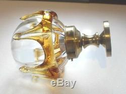 VINTAGE 1980s MURANO VENETIAN AMBER & CLEAR ART GLASS CEILING LIGHT