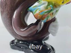 VINTAGE ART GLASS CLOWN With TUBA 8 VASE HAND BLOWN MURANO FIGURINE VTG