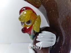 VINTAGE ART GLASS CLOWN With TUBA 8 VASE HAND BLOWN MURANO FIGURINE VTG