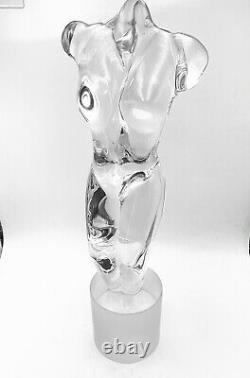 VINTAGE HUGE MURANO NUDE BODY/TORSO ITALIAN GLASS SCULPTURE SIGNED With LIGHT