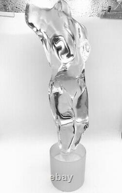 VINTAGE HUGE MURANO NUDE BODY/TORSO ITALIAN GLASS SCULPTURE SIGNED With LIGHT