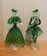 VINTAGE MURANO Hand Blown Dancing Couple -Green