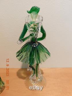 VINTAGE MURANO Hand Blown Dancing Couple -Green