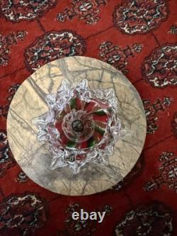 VINTAGE Murano Hand Blown Glass Christmas Tree With Gold Red Green swirl 11 1/2
