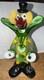 VINTAGE Murano Hand Blown Green Yellow Glass Clown Figurine Made In Italy