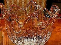 VINTAGE ORANG WHITE HAND BLOWN RETICULATED ITALIAN MURANO GLASS VASE 7.9 x 10