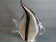 VTG Archimede Seguso Signed Murano Italian Art Glass Angel Fish Silver/Black MCM