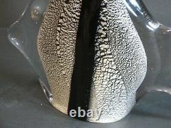 VTG Archimede Seguso Signed Murano Italian Art Glass Angel Fish Silver/Black MCM