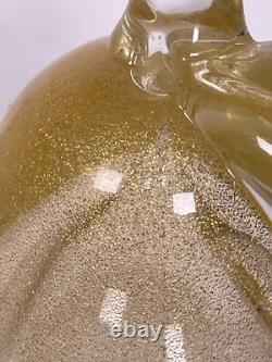 VTG Archimede Seguso Studio Art Murano Hand Blown Glass Gold Fleck Fruit Pear