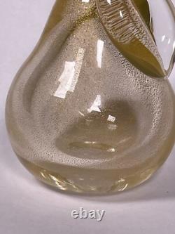 VTG Archimede Seguso Studio Art Murano Hand Blown Glass Gold Fleck Fruit Pear