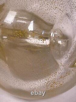 VTG Archimede Seguso Studio Art Murano Hand Blown Glass Gold Fleck Fruit Pear
