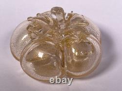 VTG Archimede Seguso Studio Art Murano Hand Blown Glass Gold Fleck Fruit Tomato