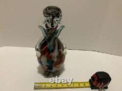 VTG Authentic Murano 13.5 In hand blown Glass Fat Clown Art Decanter