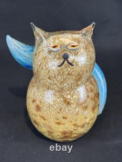 VTG Extremely RARE Heavy Murano Hand Blown Cat Signed with Original Label 8x5