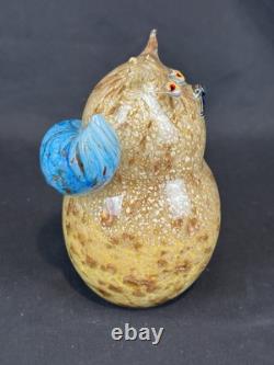 VTG Extremely RARE Heavy Murano Hand Blown Cat Signed with Original Label 8x5