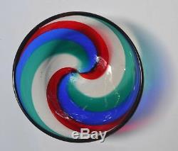 VTG FULVIO BIANCONI VENINI MURANO BOWL Fasce Ritorte Glass Spiral Stripe