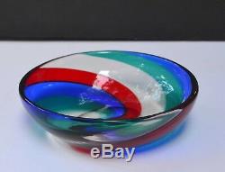 VTG FULVIO BIANCONI VENINI MURANO BOWL Fasce Ritorte Glass Spiral Stripe